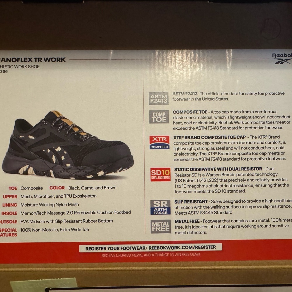 Reebok Black and Brown Athletic Shoes work shoes